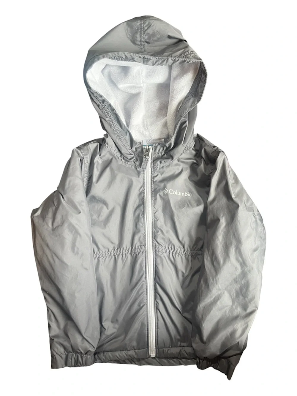 Columbia Silver Gray Hooded fleece lined Jacket size 4t boys